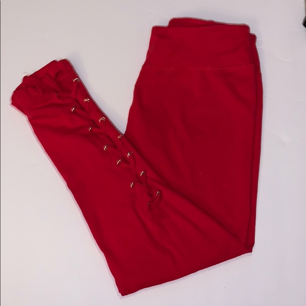 Red leggings